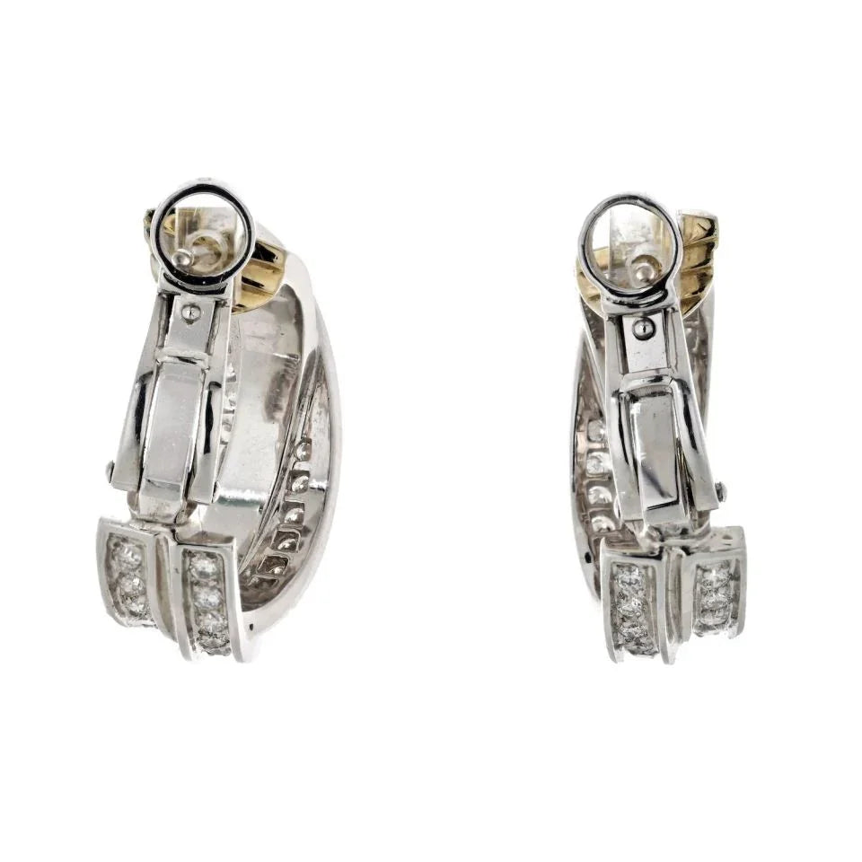 Cartier Trinity 18K White Gold Trinity Diamond Earrings - The Back Vault