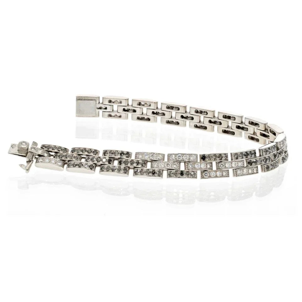 Cartier 18K White Gold Maillon Black And White Natural Diamond Bracelet - The Back Vault