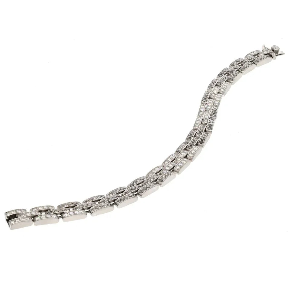 Cartier 18K White Gold Maillon Black And White Natural Diamond Bracelet - The Back Vault