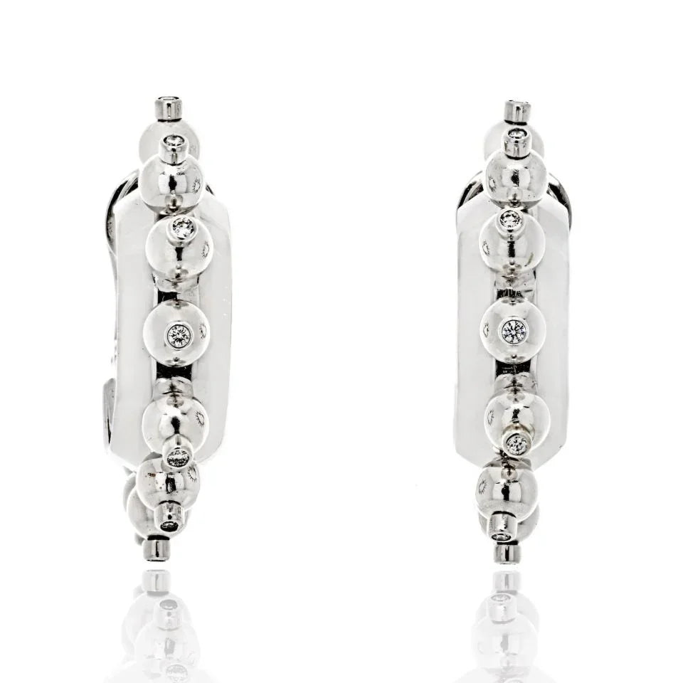Aletto Brothers 18K White Gold Half Hoop Diamond Earrings - The Back Vault