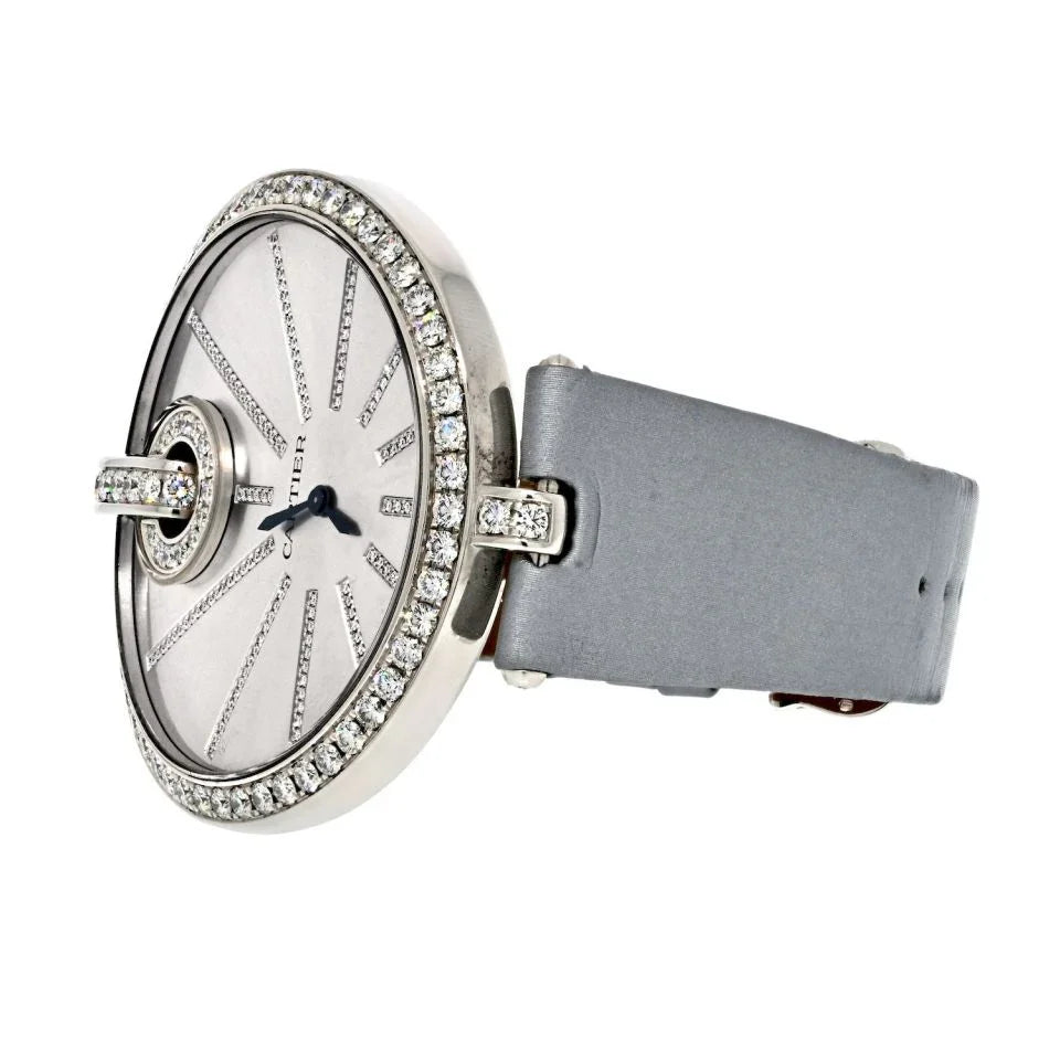Cartier 18K White Gold 50mm Captive Diamond Dial 3245 Women Watch - The Back Vault
