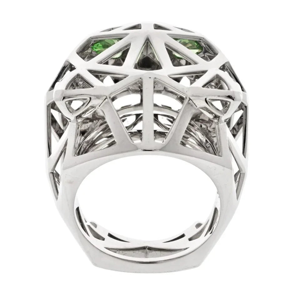 Cartier 18K White Gold Panthere Skeleton EU 59 Ring - The Back Vault