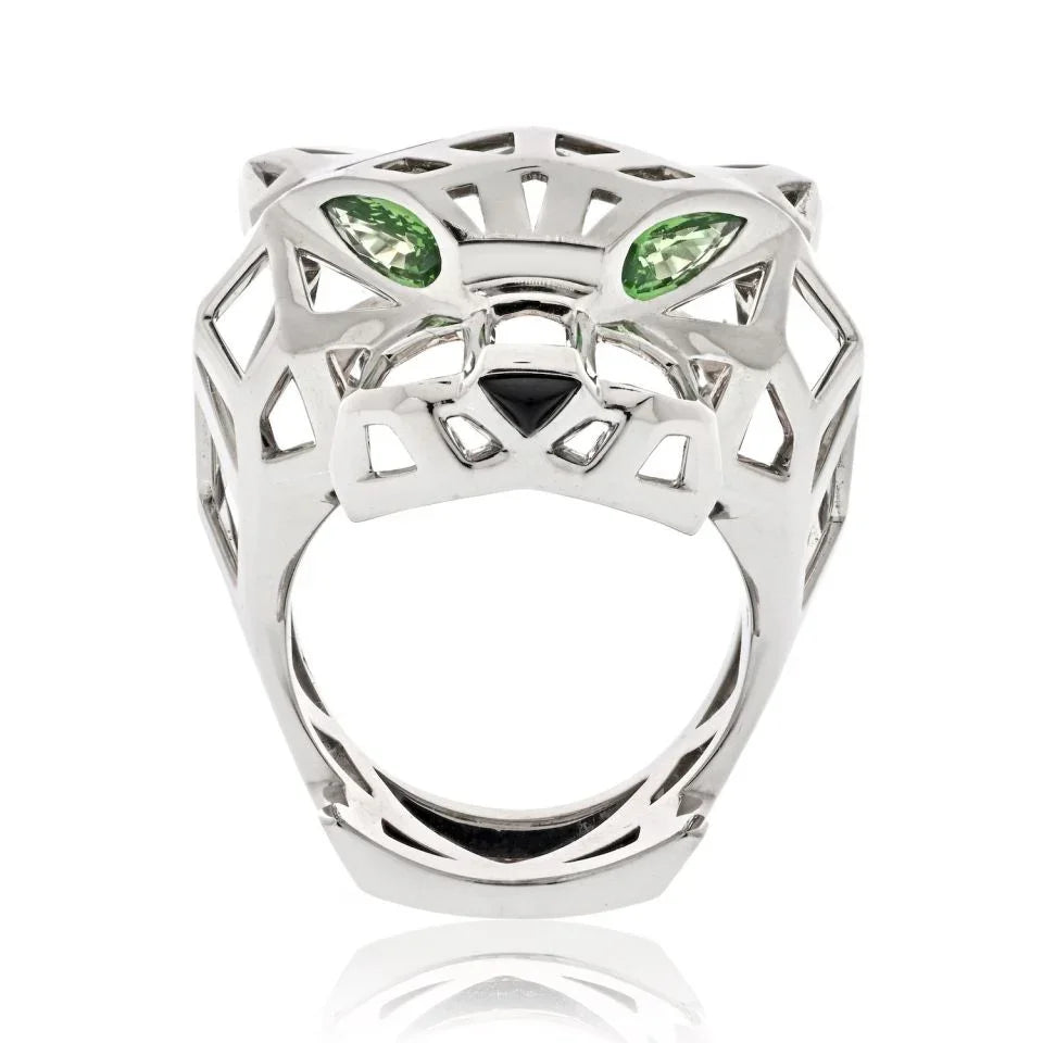 Cartier 18K White Gold Panthere Skeleton EU 59 Ring - The Back Vault