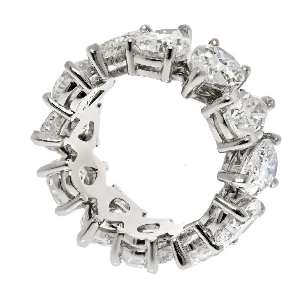 Platinum 10.87cttw Pear Cut Diamond GIA Certified Eternity Band - The Back Vault