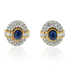 Van Cleef & Arpels 18K Yellow Gold Sapphire And Diamond Clip On Earrings - The Back Vault
