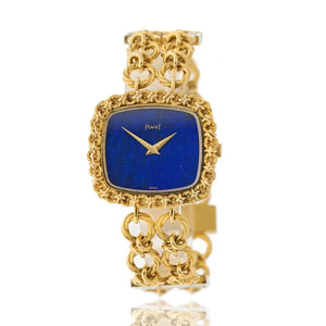 Piaget 18K Yellow Gold 1970's Lapis Tassel Women Watch
