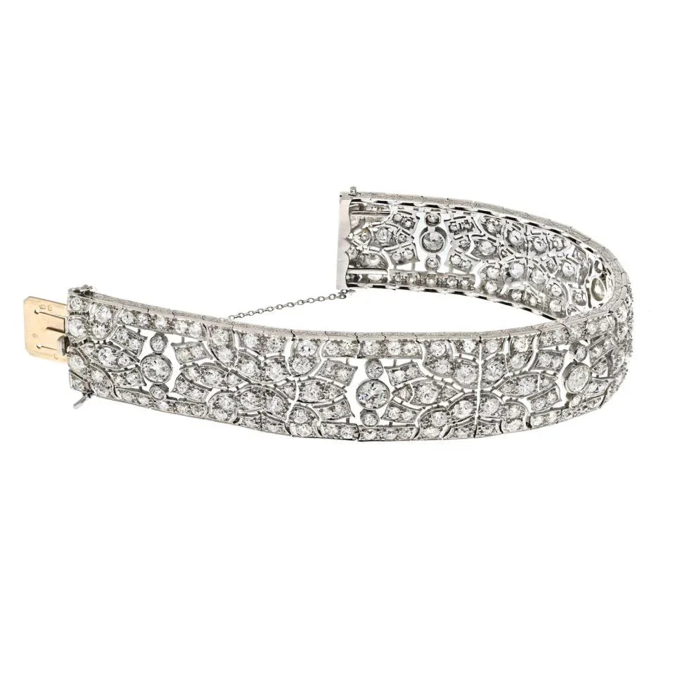 Platinum French Deco Old Cut Diamond 30.00cttw Bracelet - The Back Vault