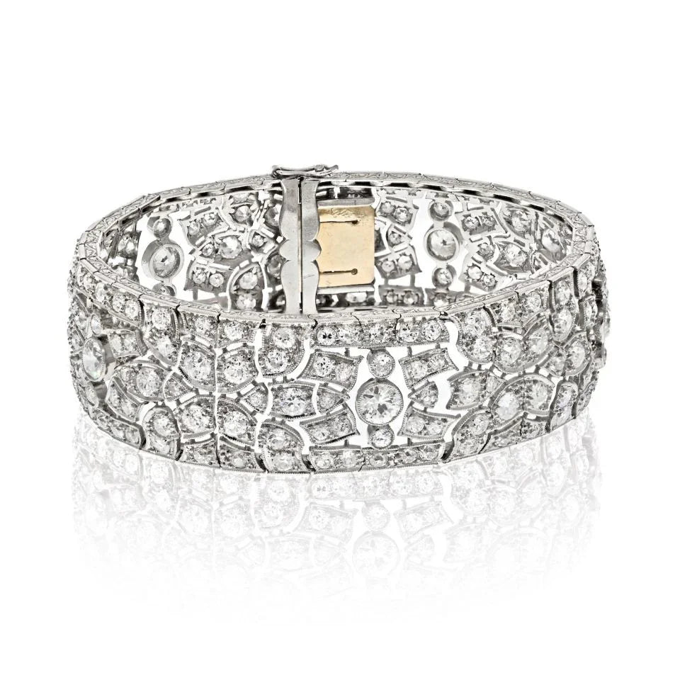 Platinum French Deco Old Cut Diamond 30.00cttw Bracelet - The Back Vault