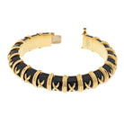 Tiffany & Co. Schlumberger Platinum & 18K Yellow Gold Croisillon Black Enamel Bracelet - The Back Vault