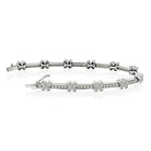 18K White Gold 2.75cttw Diamond Flower One Line Bracelet - The Back Vault