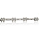 18K White Gold 2.75cttw Diamond Flower One Line Bracelet - The Back Vault