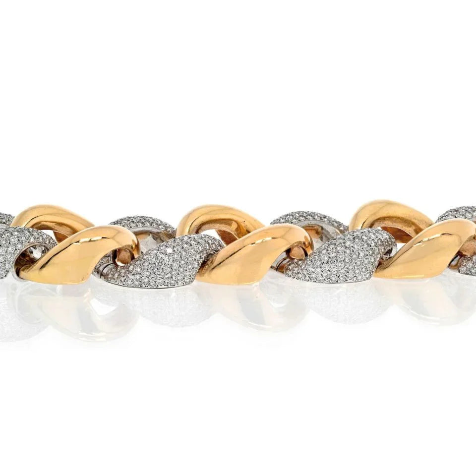 25.00cttw Diamond Wide Curb Link Bracelet - The Back Vault