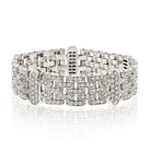 18K White Gold 10.00cttw Five Row Diamond Link Ladies Bracelet - The Back Vault