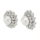 Van Cleef & Arpels 18K White Gold Pearl Diamond Bombe Earrings - The Back Vault