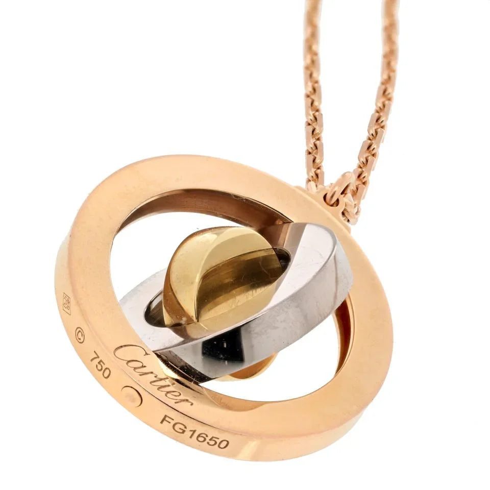 Cartier 18K Tri Color Bullseye Tricolor Necklace - The Back Vault