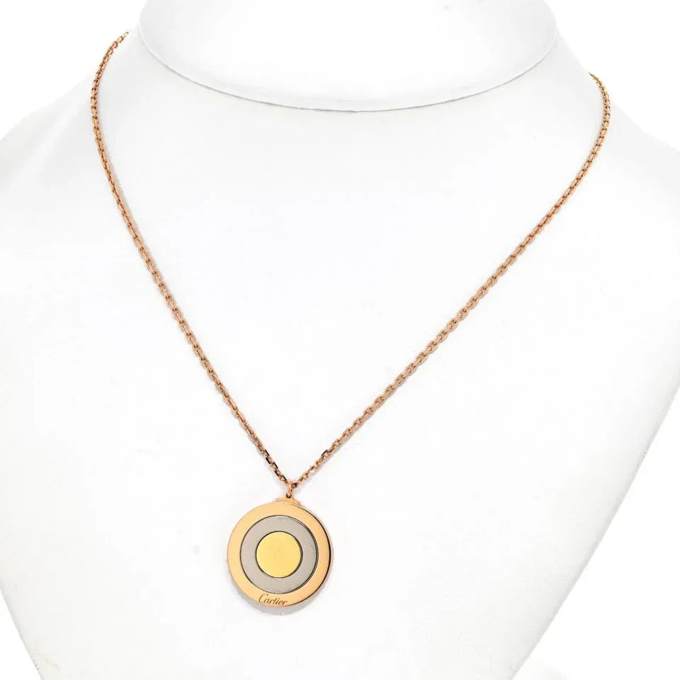 Cartier 18K Tri Color Bullseye Tricolor Necklace - The Back Vault