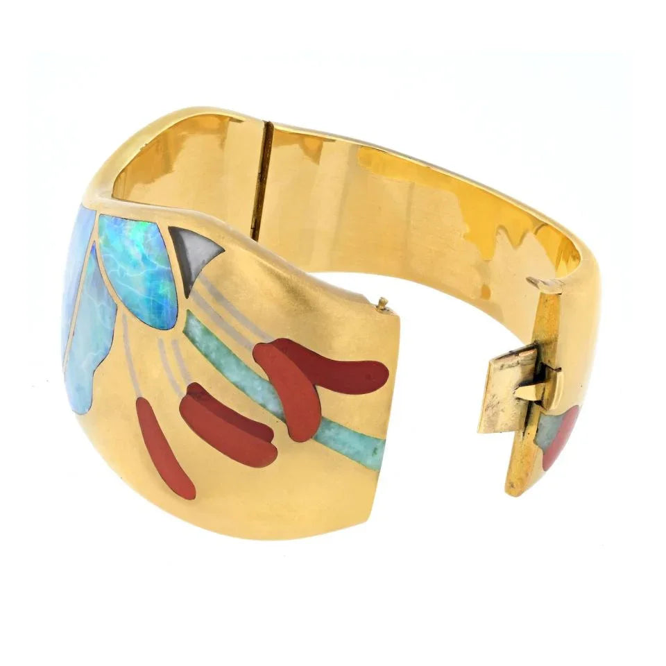 Tiffany & Co. 18K Yellow Gold Angela Cummings Opal Bracelet - The Back Vault
