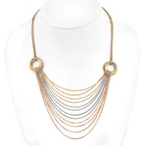 Cartier Trinity Tricolors 18K Tri Color Multi Chain Trinity Tricolor Chain Necklace