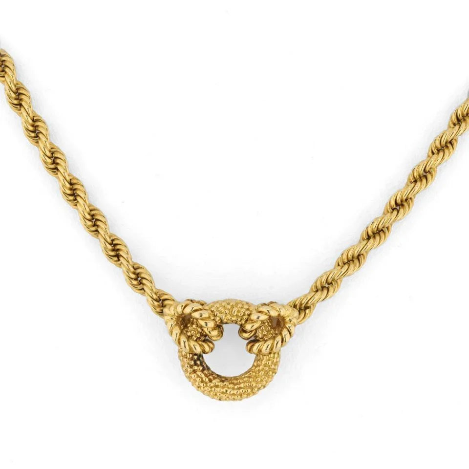 Van Cleef & Arpels 18K Yellow Gold Twiste Rope Chain Necklace - The Back Vault