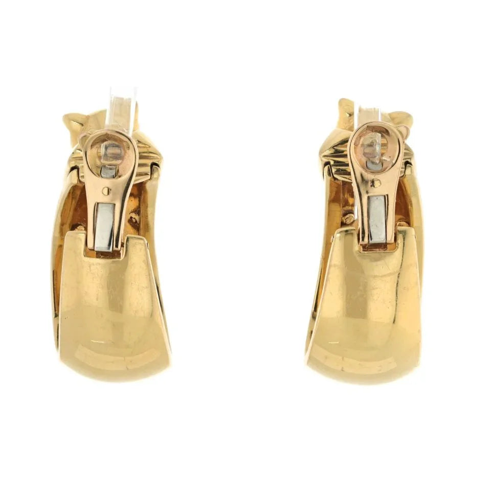 Cartier 18K Yellow Gold Panthere Heads Hoops Earrings - The Back Vault