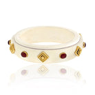 David Webb 18K Yellow Gold Cabochon Ruby Bone Bangle Bracelet - The Back Vault