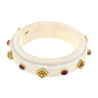 David Webb 18K Yellow Gold Cabochon Ruby Bone Bangle Bracelet - The Back Vault
