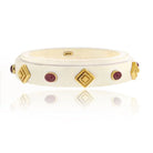 David Webb 18K Yellow Gold Cabochon Ruby Bone Bangle Bracelet - The Back Vault