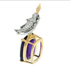 Tiffany & Co. Schlumberger Platinum & 18K Yellow Gold Bird On The Rock Amethyst Brooch - The Back Vault