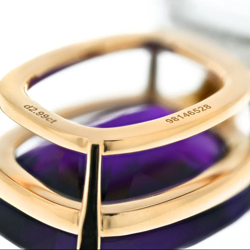 Tiffany & Co. Schlumberger Platinum & 18K Yellow Gold Bird On The Rock Amethyst Brooch - The Back Vault