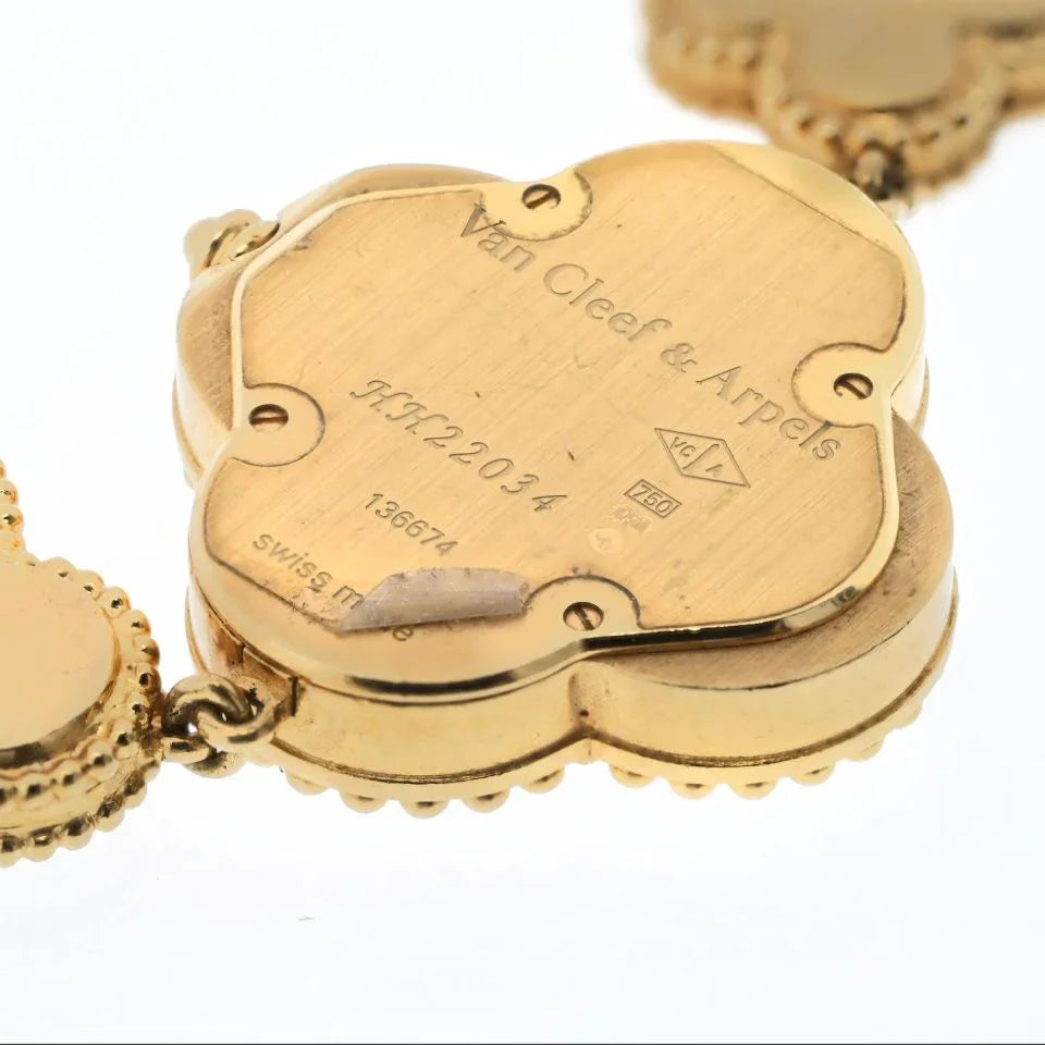 Van Cleef & Arpels Alhambra 18K Yellow Gold Alhabra Onyx Women Watch - The Back Vault