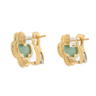 Van Cleef & Arpels 18K Yellow Gold Vintage Alhambra Jade Earrings - The Back Vault