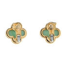 Van Cleef & Arpels 18K Yellow Gold Vintage Alhambra Jade Earrings - The Back Vault