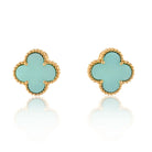 Van Cleef & Arpels 18K Yellow Gold Vintage Alhambra Jade Earrings - The Back Vault