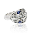 Bvlgari Serpenti 18K White Gold Vipor Snake Sapphire Eyes Ring - The Back Vault