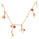 Van Cleef & Arpels 18K Rose Gold Mercredi A Paris Coral 4 Charm Bracelet - The Back Vault