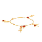 Van Cleef & Arpels 18K Rose Gold Mercredi A Paris Coral 4 Charm Bracelet - The Back Vault