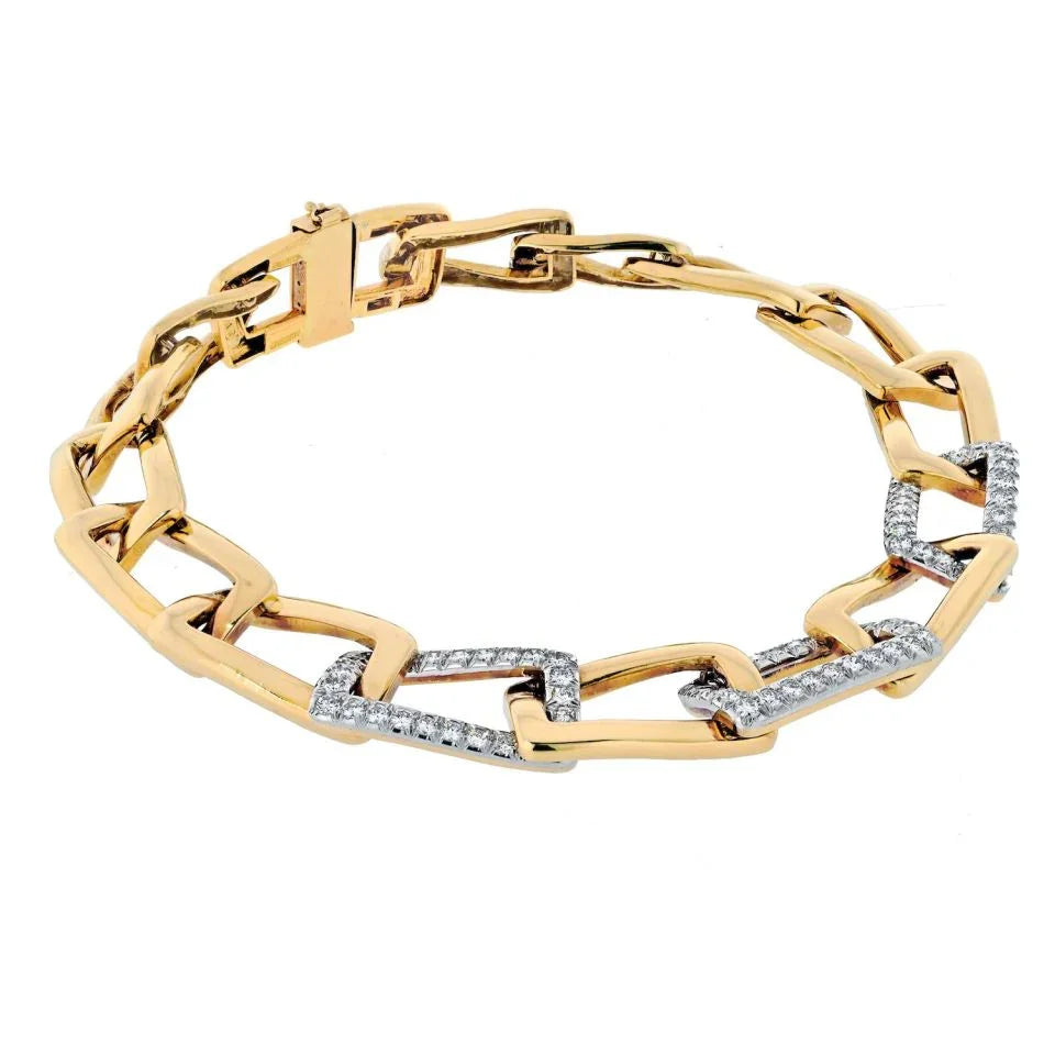 David Webb Platinum & 18K Yellow Gold Open Link Collar Necklace - The Back Vault