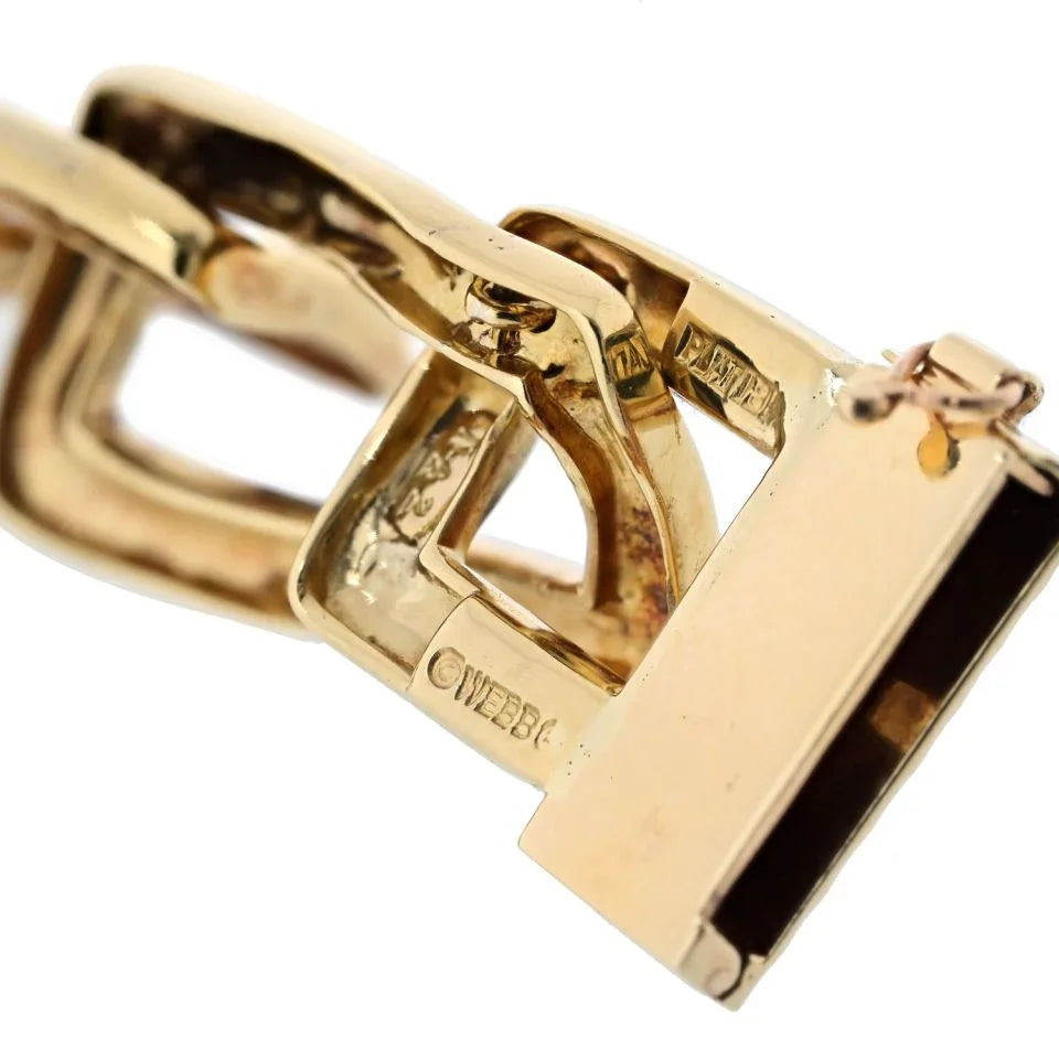 David Webb Platinum & 18K Yellow Gold Open Link Collar Necklace - The Back Vault