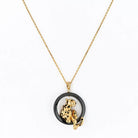 Cartier 18K Yellow Gold Panthere On A Black Onyx Necklace - The Back Vault