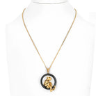Cartier 18K Yellow Gold Panthere On A Black Onyx Necklace - The Back Vault
