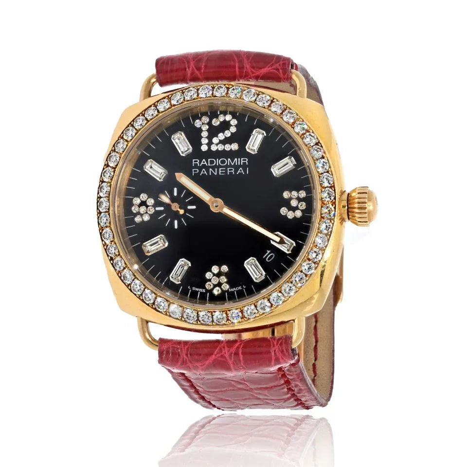 Panerai 18K Yellow Gold Luminor Radiomir Diamond 40mm Women Watch - The Back Vault