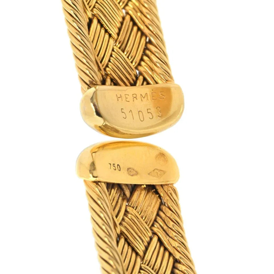 Hermes Woven 18K Yellow Gold Collar Necklace - The Back Vault