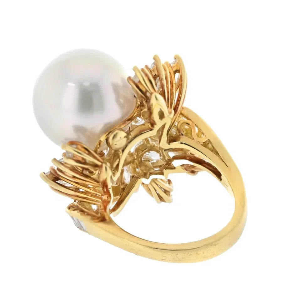 Kurt Wayne 18K Yellow Gold Pearl And Diamond 6.00cttw Ring - The Back Vault