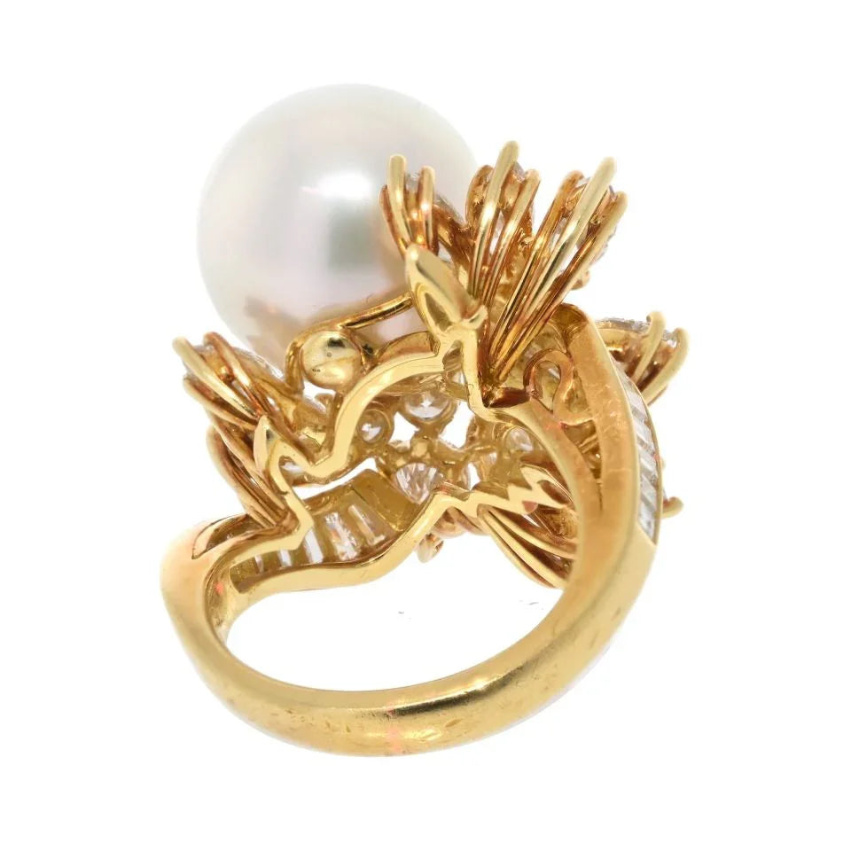 Kurt Wayne 18K Yellow Gold Pearl And Diamond 6.00cttw Ring - The Back Vault