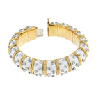Tiffany & Co. Schlumberger Platinum & 18K Yellow Gold White Enamel Diamond Bangle Bracelet - The Back Vault