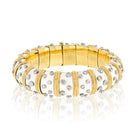 Tiffany & Co. Schlumberger Platinum & 18K Yellow Gold White Enamel Diamond Bangle Bracelet - The Back Vault