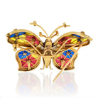 18K Yellow Gold Enamel Butterfly Brooch - The Back Vault