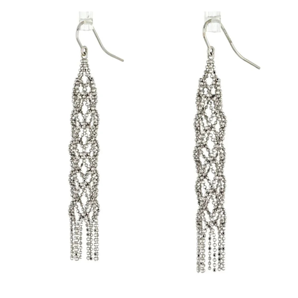 Tiffany & Co. 18K White Gold Mesh Drop Earrings - The Back Vault