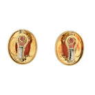 Bvlgari 18K Yellow Gold Coral, Black Enamel, Onyx Earrings - The Back Vault