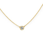 Tiffany & Co. 18K Yellow Gold 0.45ct Round Diamond Bezel Set Pendant Necklace - The Back Vault
